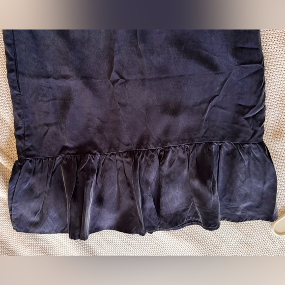 EVEREVE Cupro Navy Blue Ruffle Hem Mini Dress - Super SOFT Fabric!! - Picture 11 of 16